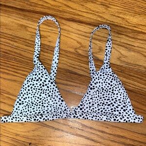 SHEIN Monochrome Polka Dot Bikini Top